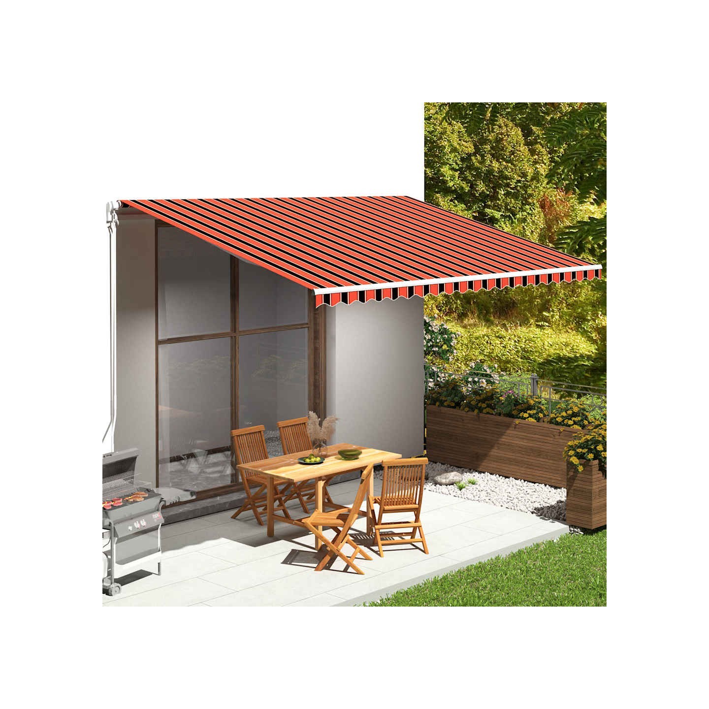Tissu de remplacement pour auvent orange et marron 500x350 cm