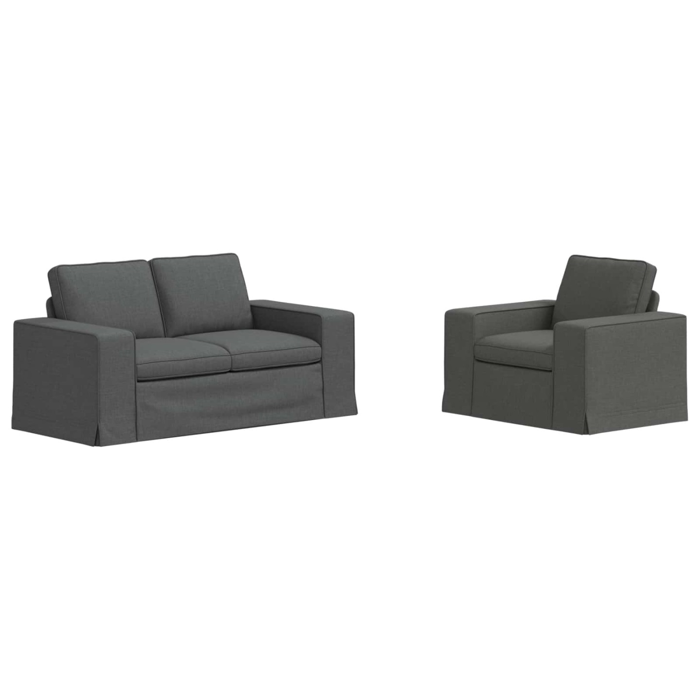Ensemble de Canapés 2 pc Gris foncé tissu