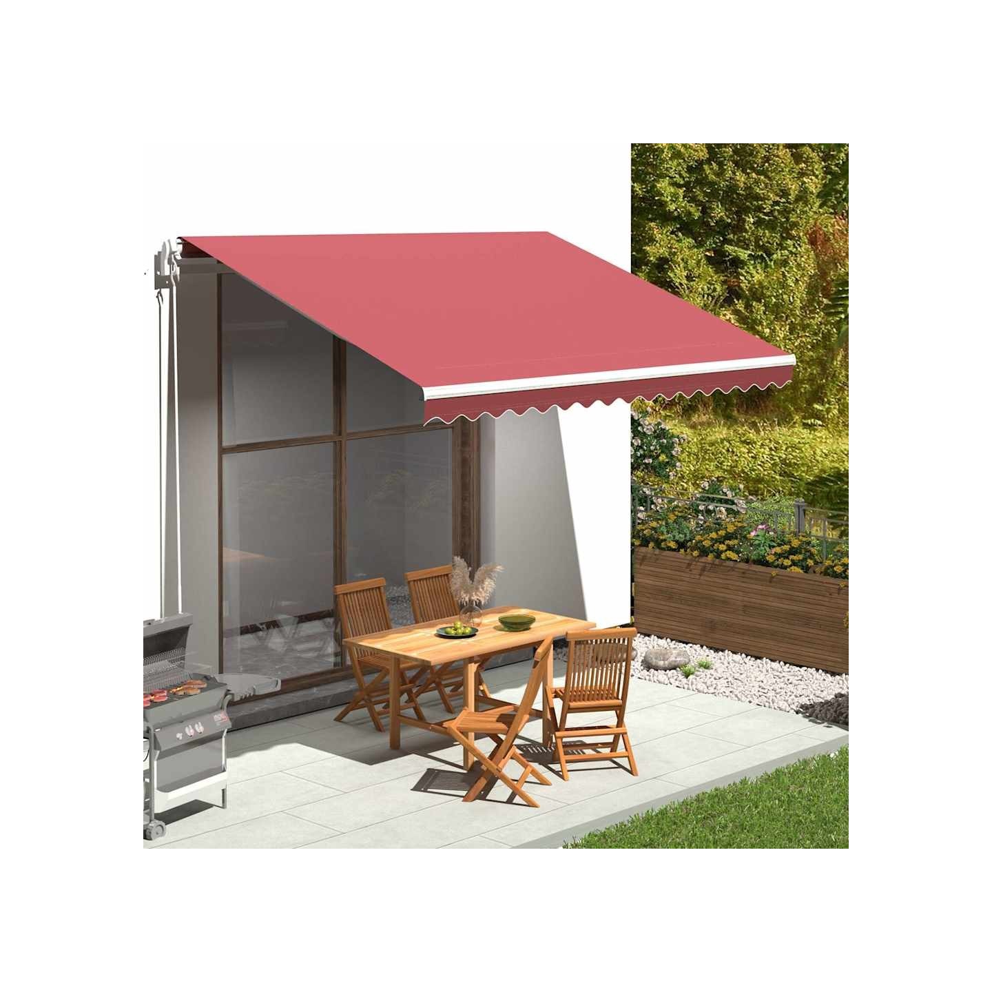 Tissu de remplacement pour auvent bordeaux rouge 400x350 cm polyester