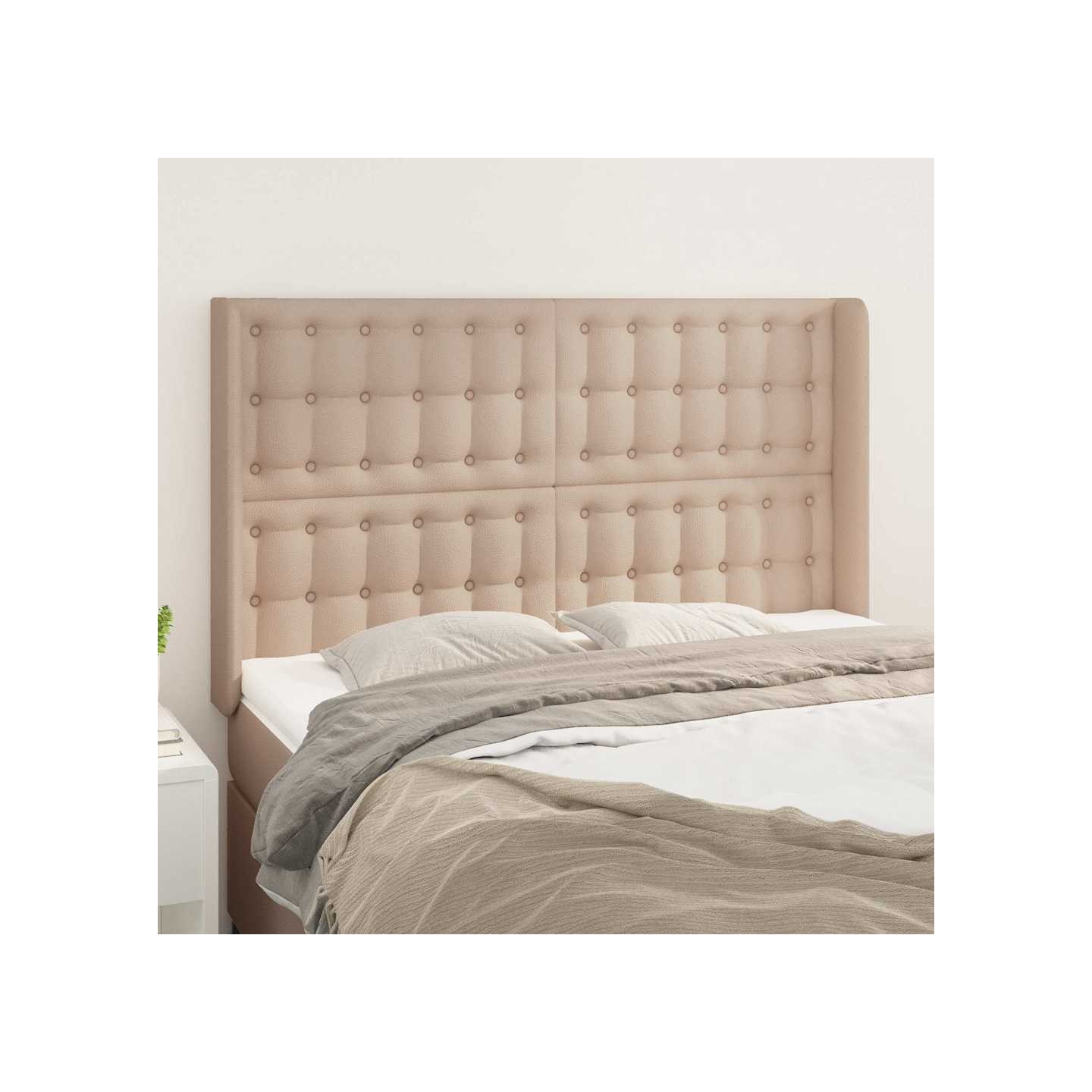 Tête de lit avec oreilles Cappuccino 147x16x118/128 cm
