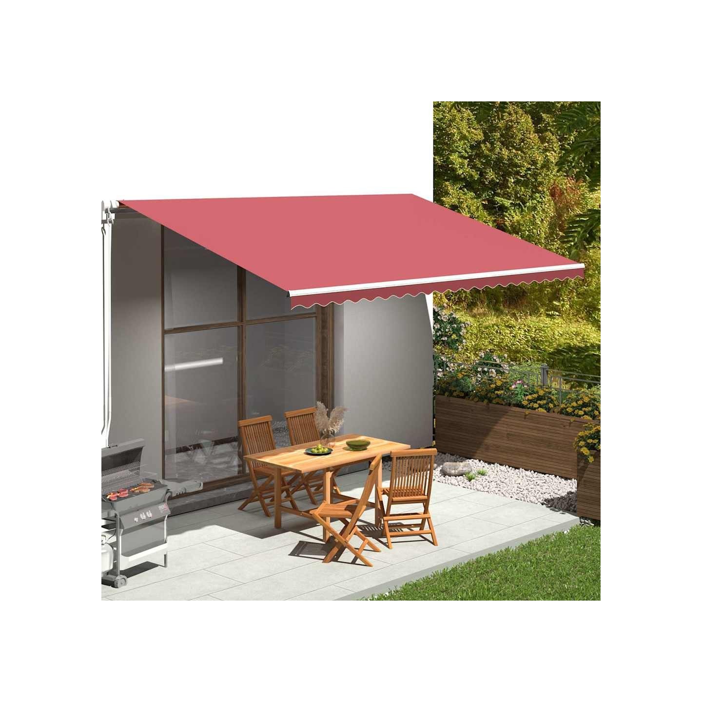 Tissu de remplacement pour auvent bordeaux rouge 500x300 cm polyester