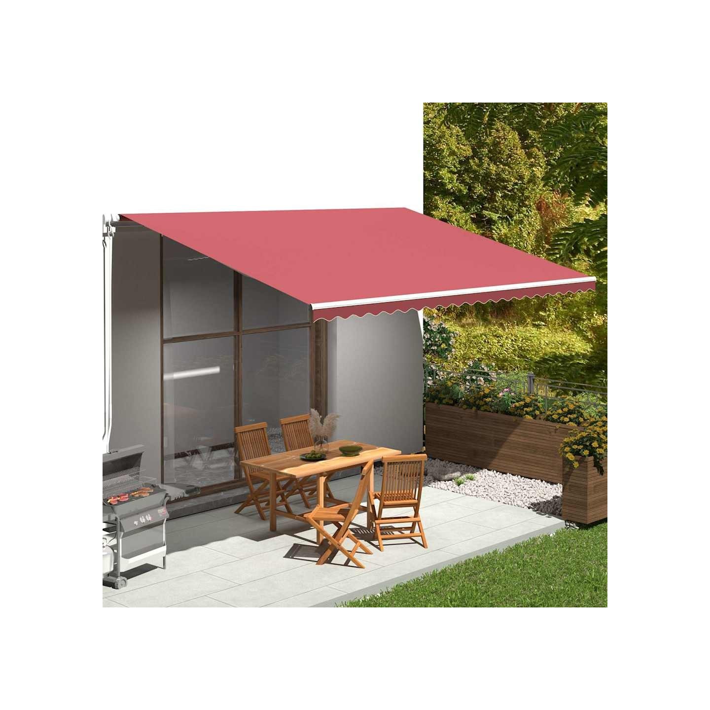 Tissu de remplacement pour auvent bordeaux rouge 500x350 cm polyester