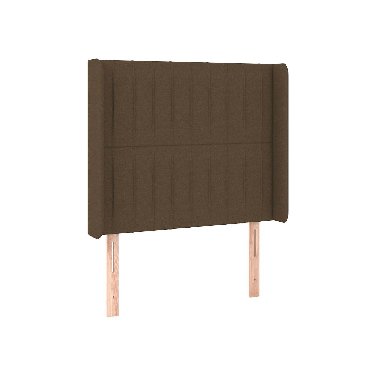 Tête de lit avec oreilles Marron foncé 83x16x118/128 cm Tissu