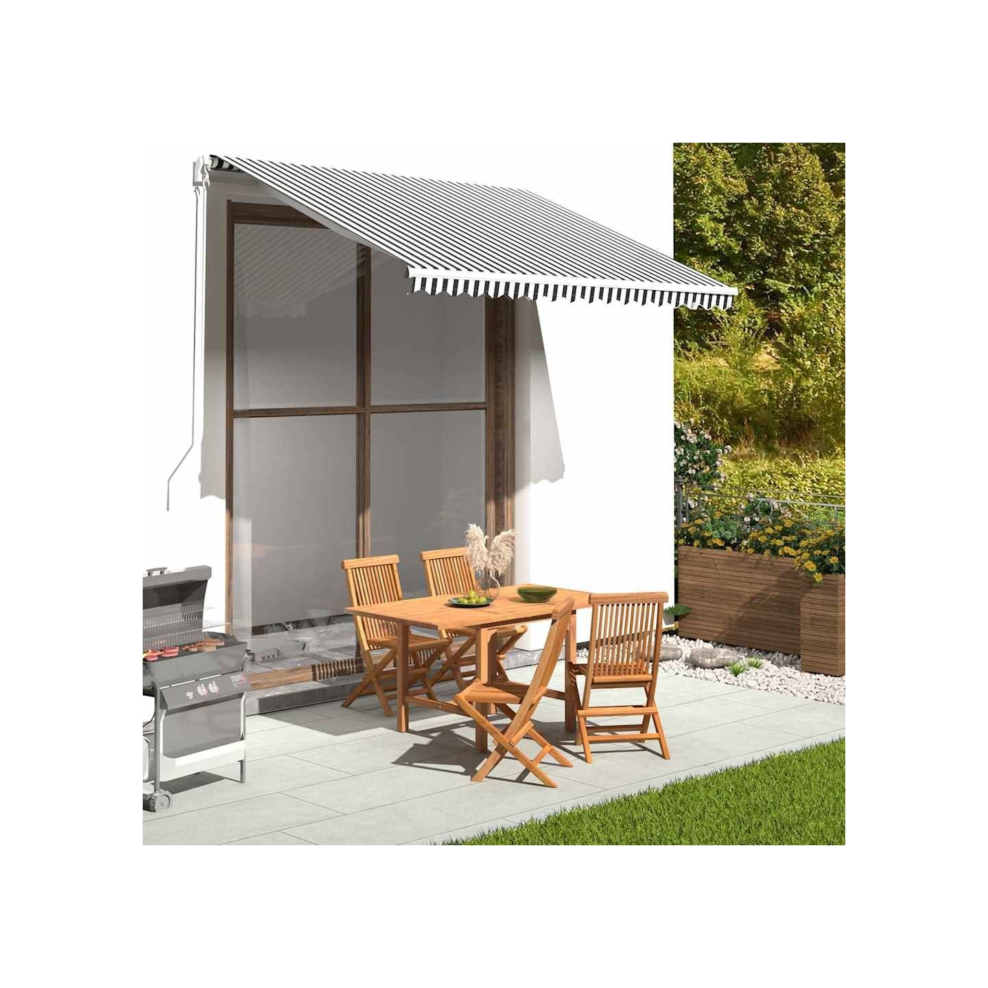 Tissu de remplacement pour auvent anthracite et blanc 300x250 cm polyester