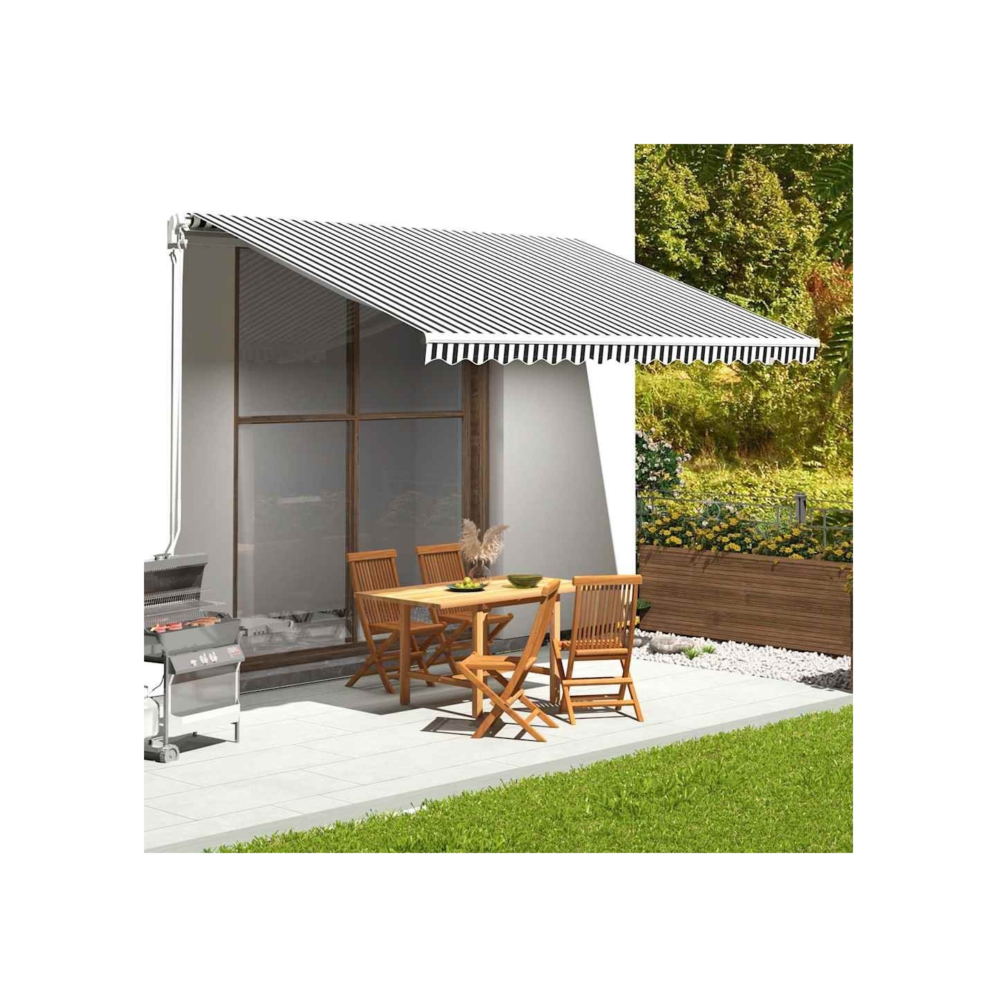 Tissu de remplacement pour auvent anthracite et blanc 450x300 cm polyester