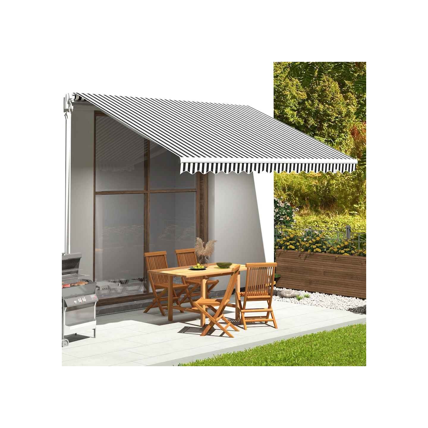 Tissu de remplacement pour auvent anthracite et blanc 450x350 cm polyester