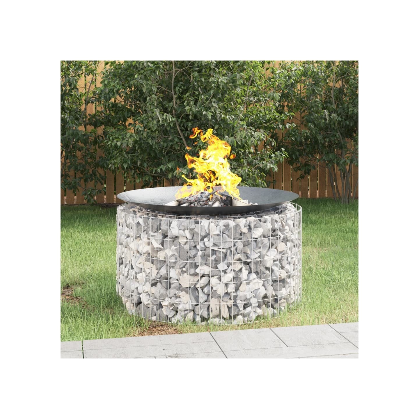 Foyer en gabion Ø 100 cm fer galvanisé