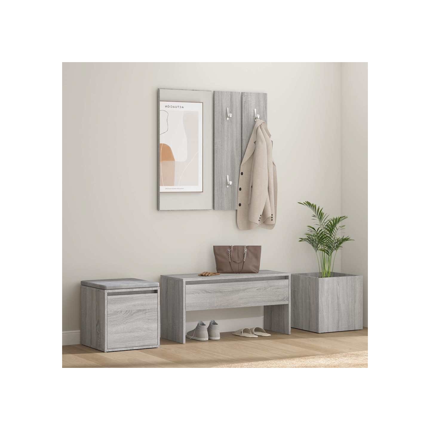 Ensemble de meubles de couloir Sonoma gris Bois d'ingénierie