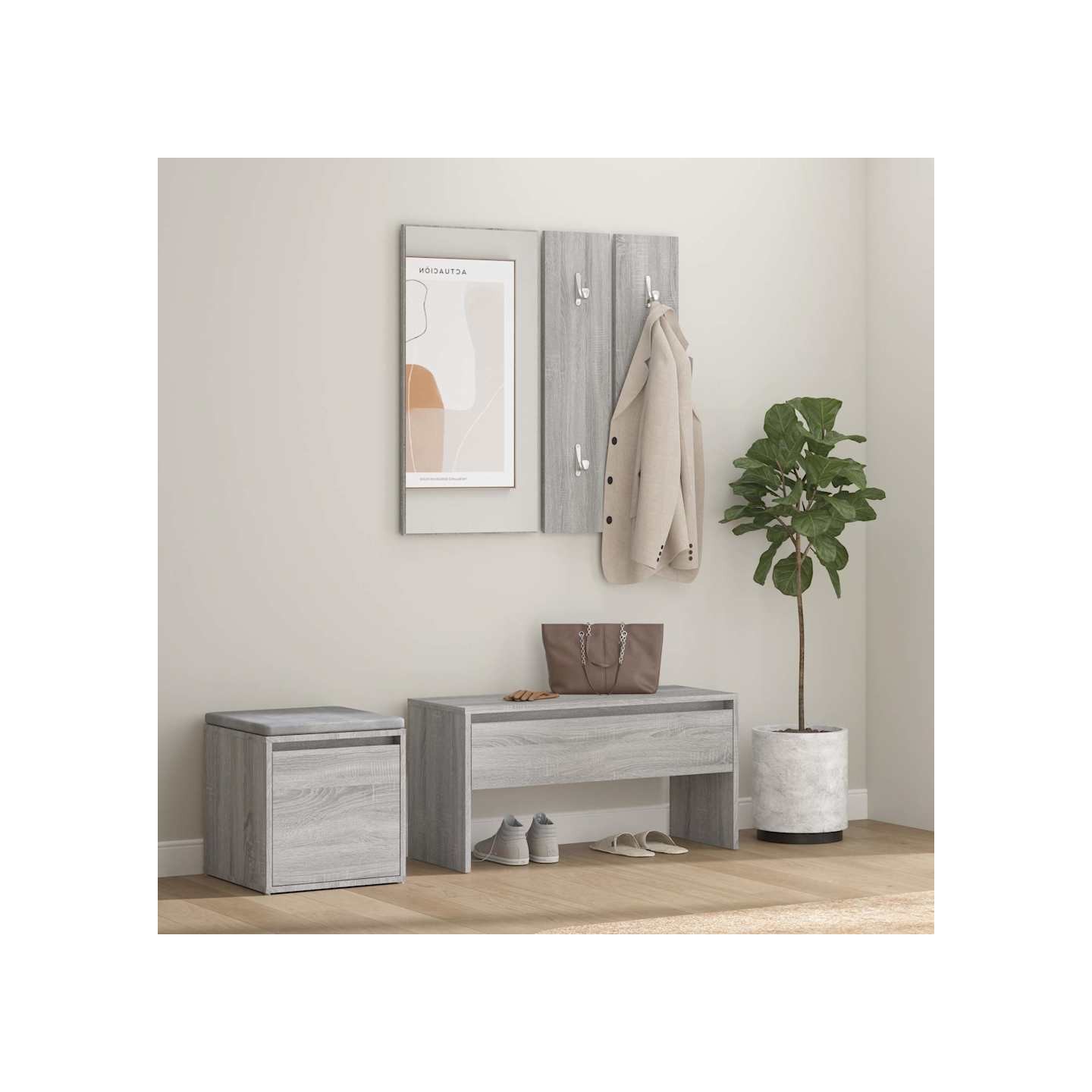 Ensemble de meubles de couloir Sonoma gris Bois d'ingénierie