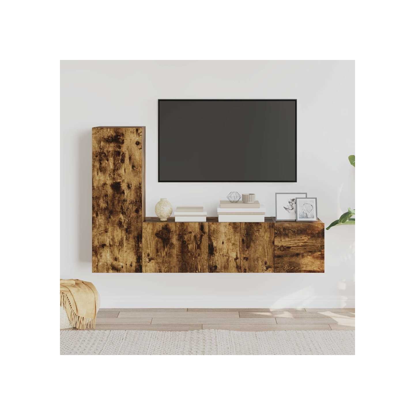 Ensemble de meubles TV 3 pcs Chêne fumé Bois d'ingénierie