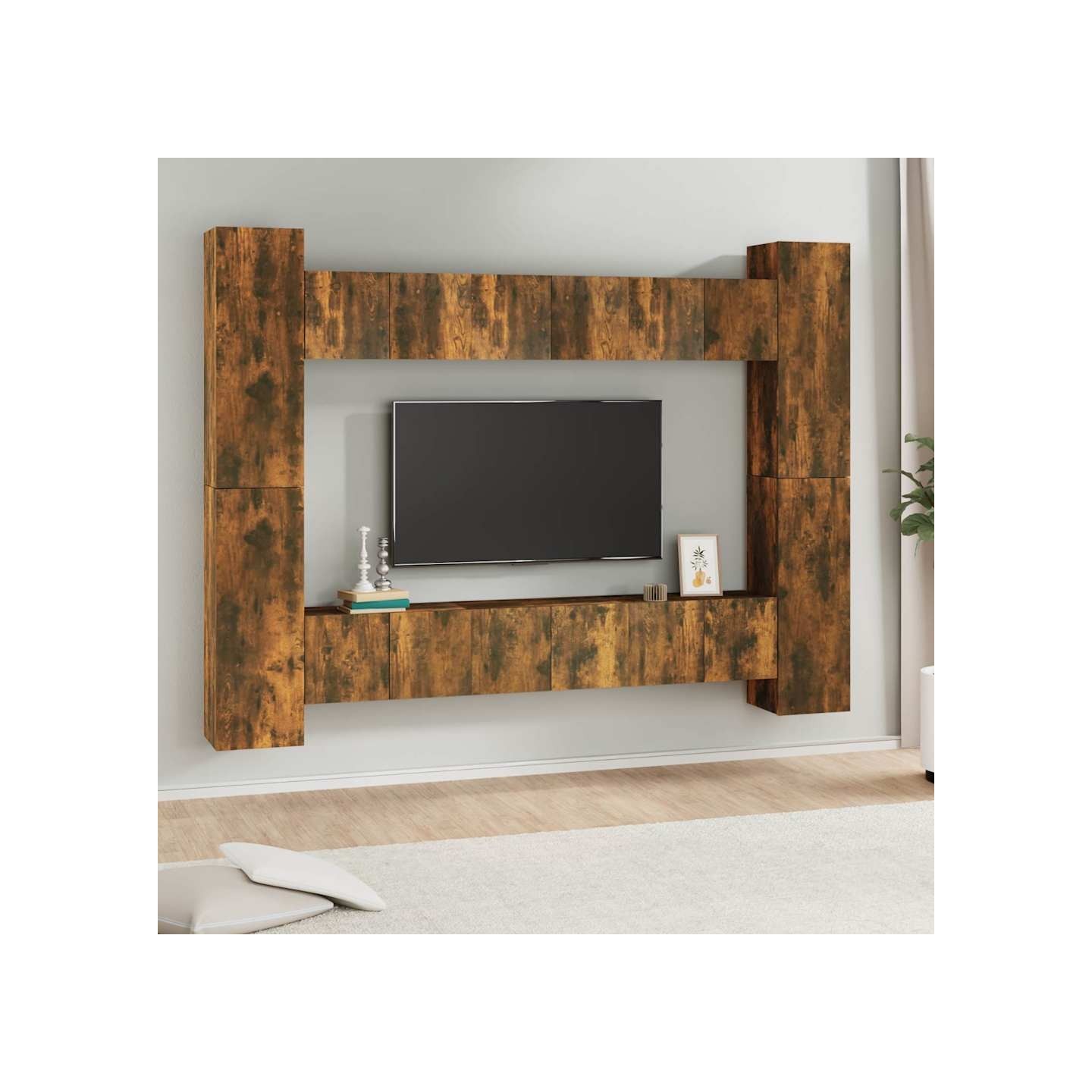 Ensemble de meubles TV 10 pcs Chêne fumé Bois d'ingénierie