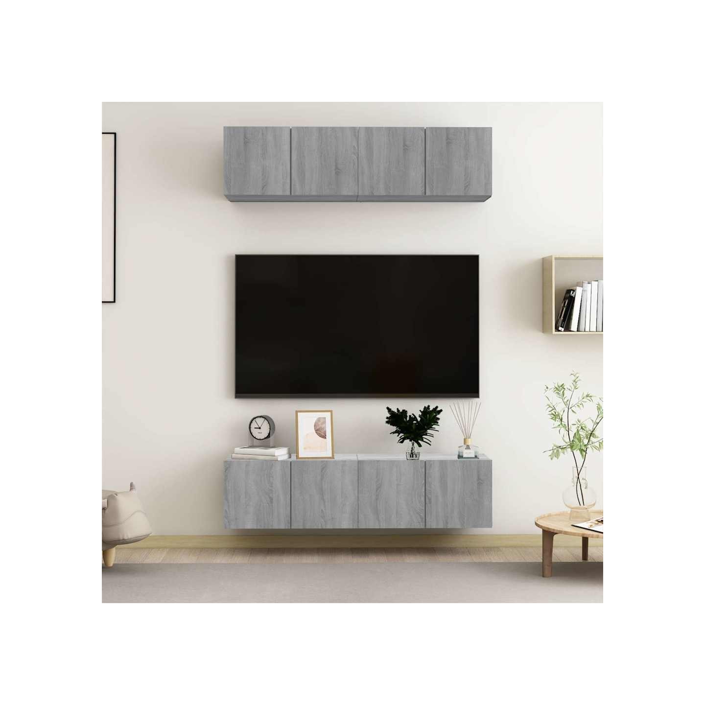 Meubles TV muraux 4pcs Sonoma gris 60x30x30cm Bois d'ingénierie