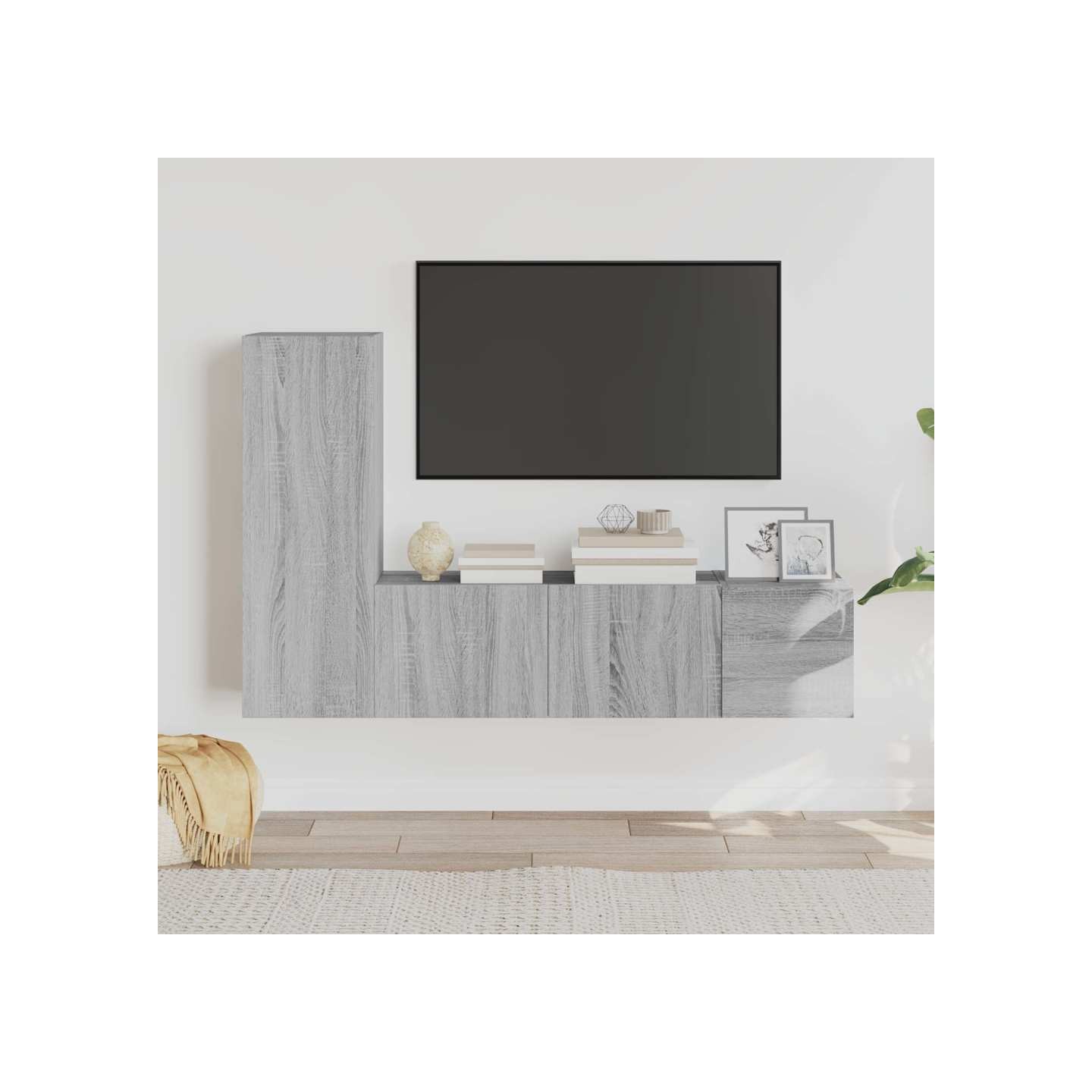 Ensemble de meubles TV 3 pcs Sonoma gris Bois d'ingénierie