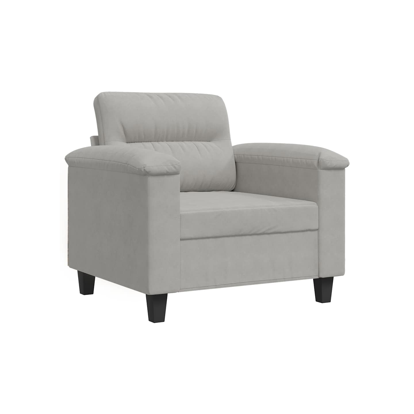 Fauteuil gris clair 60 cm tissu microfibre