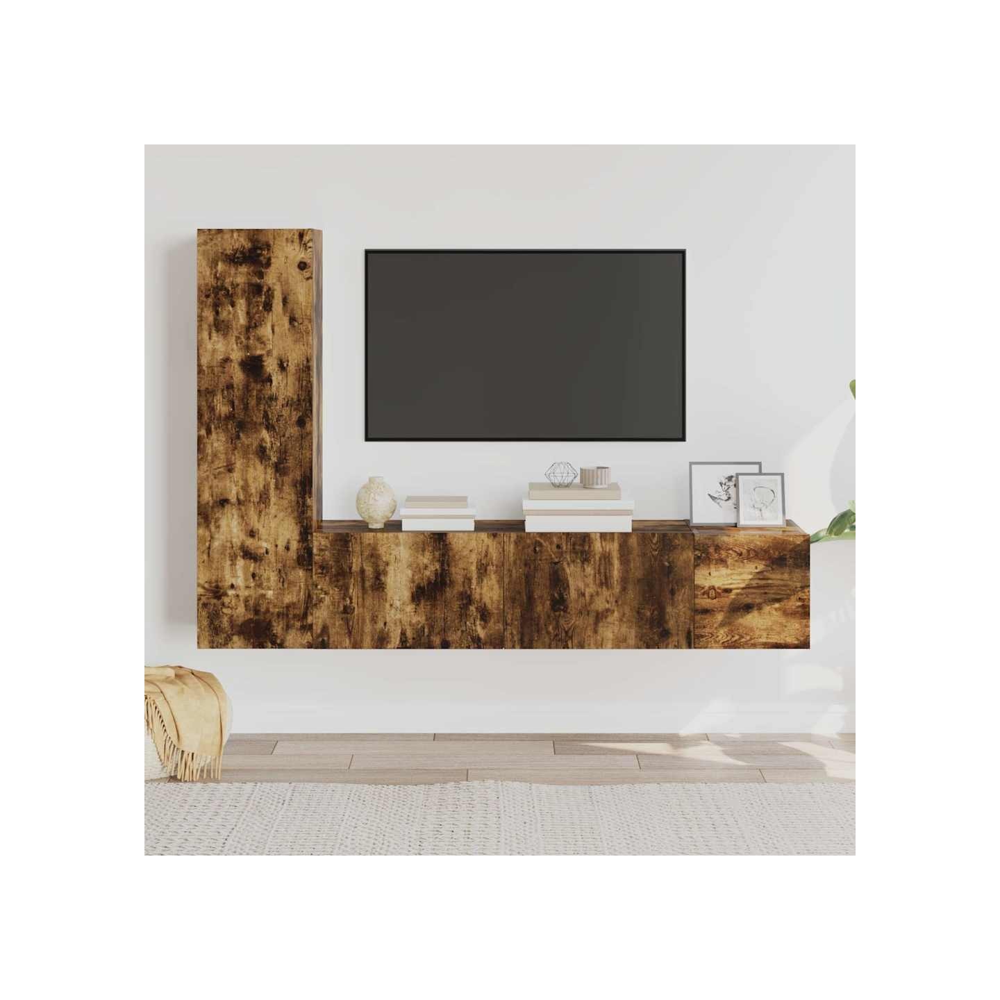 Ensemble de meubles TV 3 pcs Chêne fumé Bois d'ingénierie