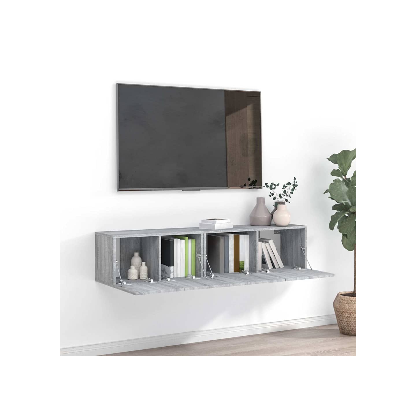 Ensemble de meubles TV 2 pcs Sonoma gris Bois d'ingénierie