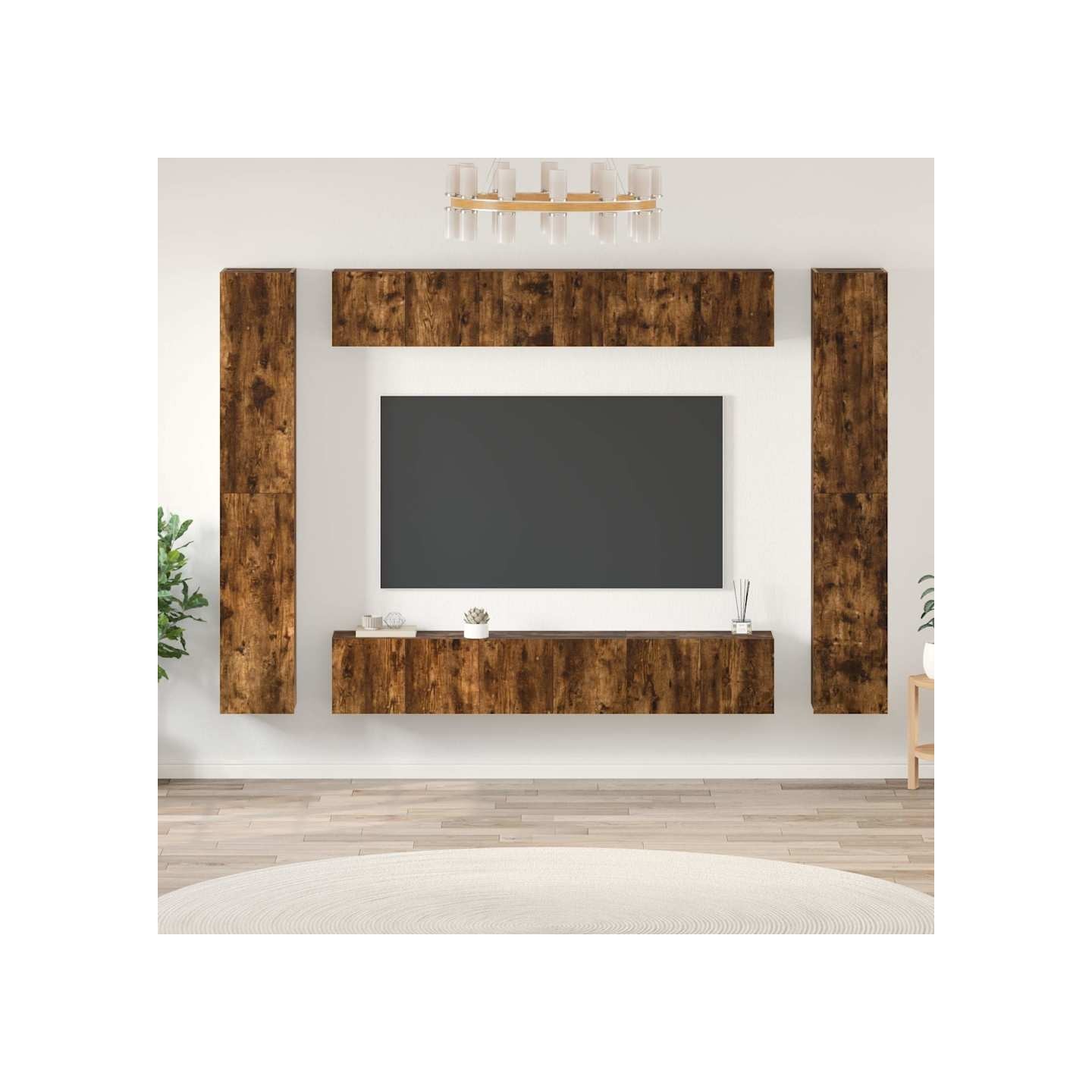 Ensemble de meubles TV 10 pcs Chêne fumé Bois d'ingénierie