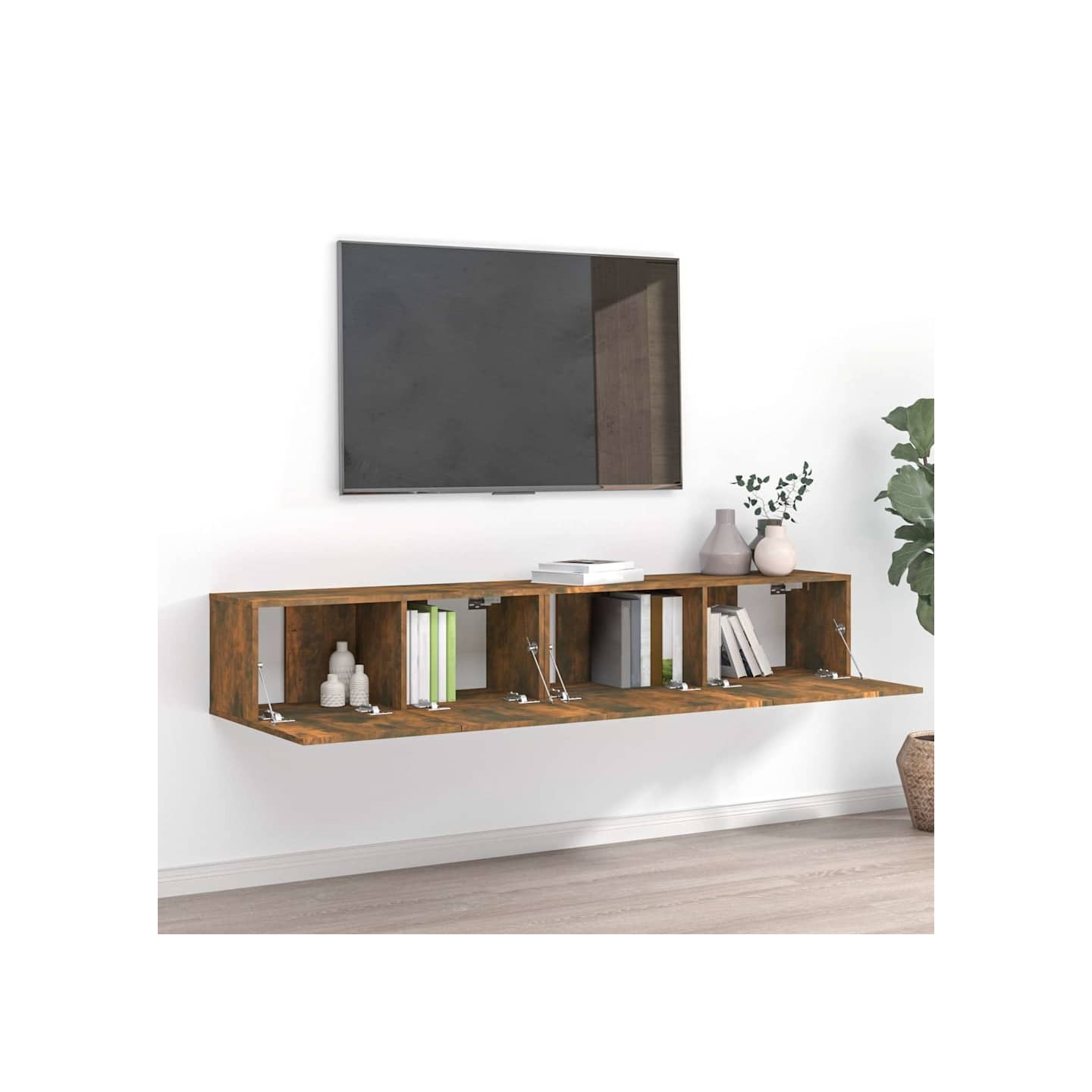 Ensemble de meubles TV 2 pcs Chêne fumé Bois d'ingénierie
