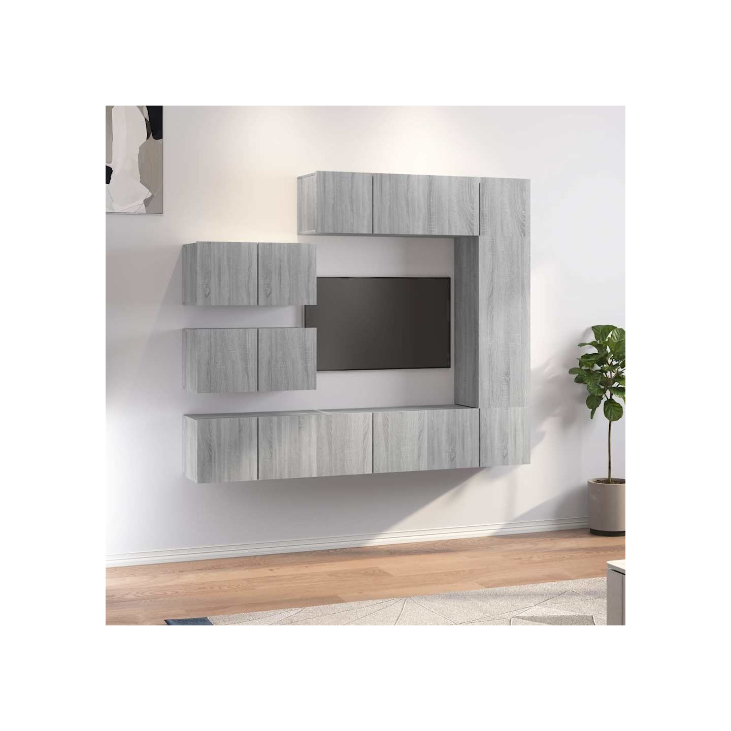 Ensemble de meubles TV 8 pcs Sonoma gris Bois d'ingénierie