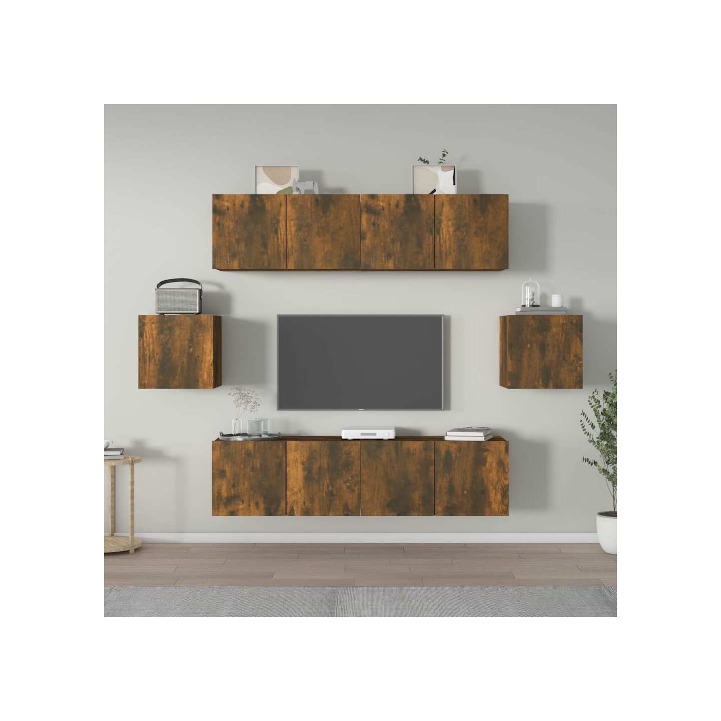 Ensemble de meubles TV 6 pcs Chêne fumé Bois d'ingénierie