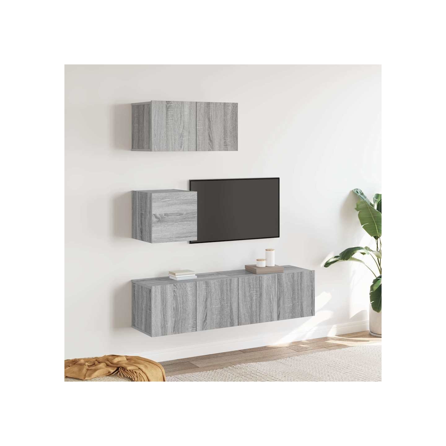 Ensemble de meubles TV 4 pcs Sonoma gris Bois d'ingénierie
