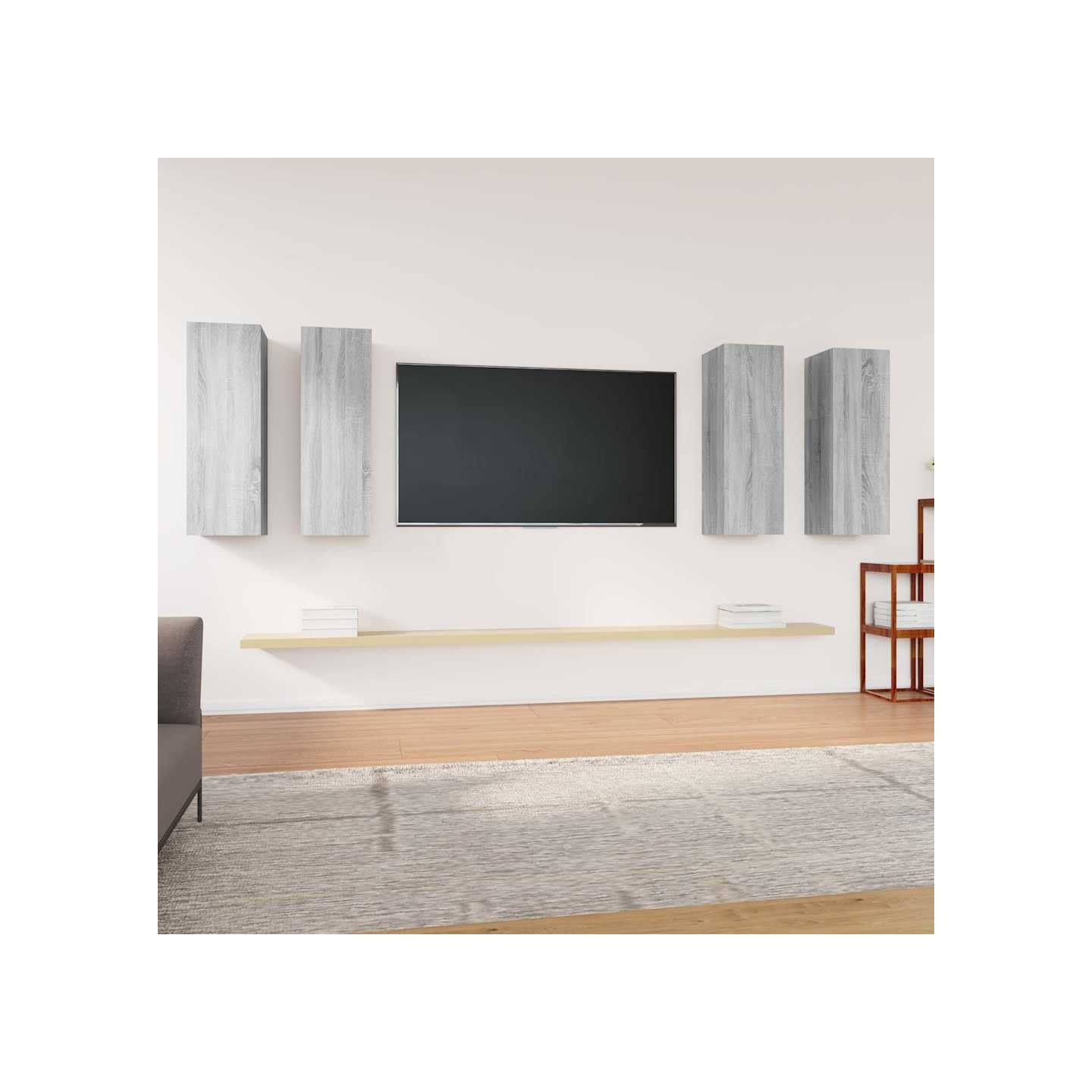 Meubles TV 4 pcs Sonoma gris 30,5x30x90 cm Bois d'ingénierie