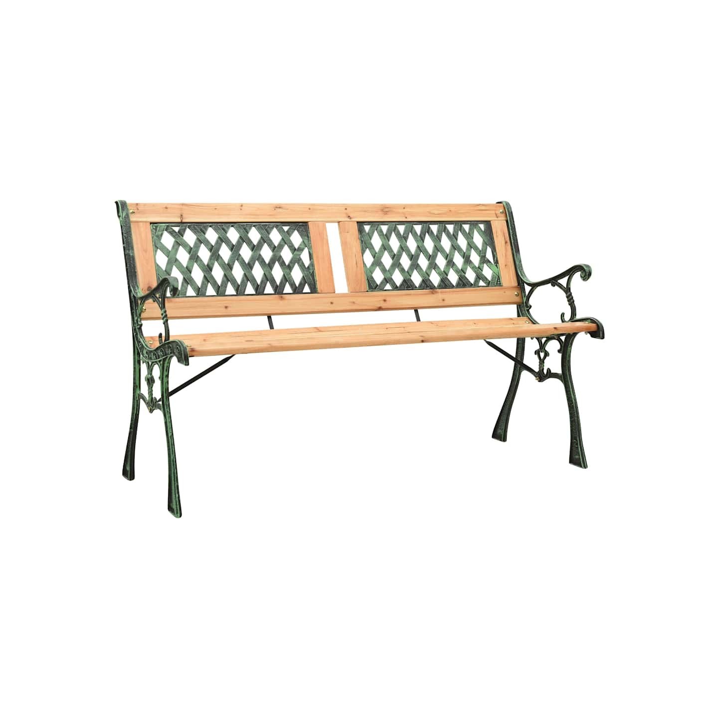 Banc de jardin 122 cm fonte et bois de sapin massif