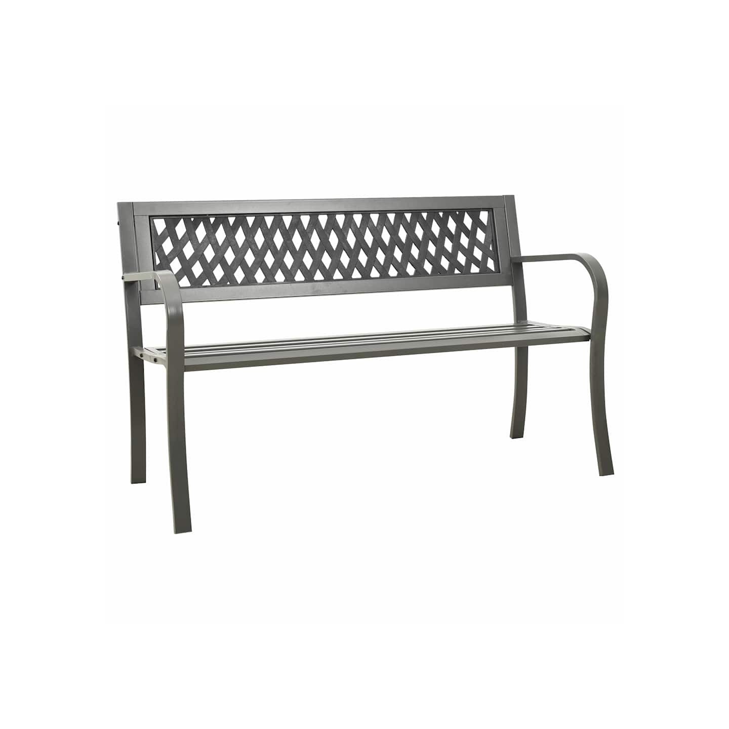 Banc de jardin 125 cm acier gris