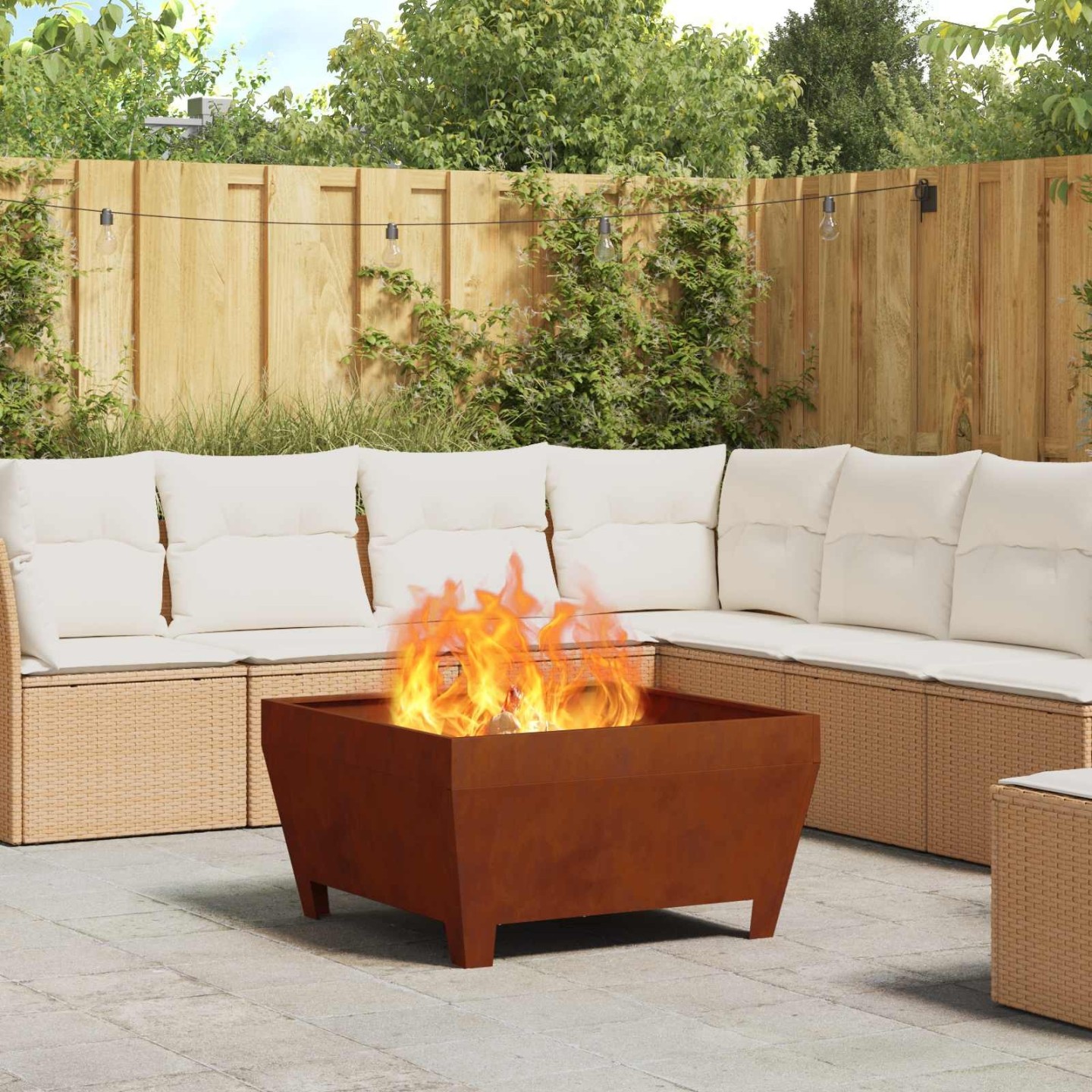 Boule de feu Rouillé 80 x 80 x 43 cm Acier patiné