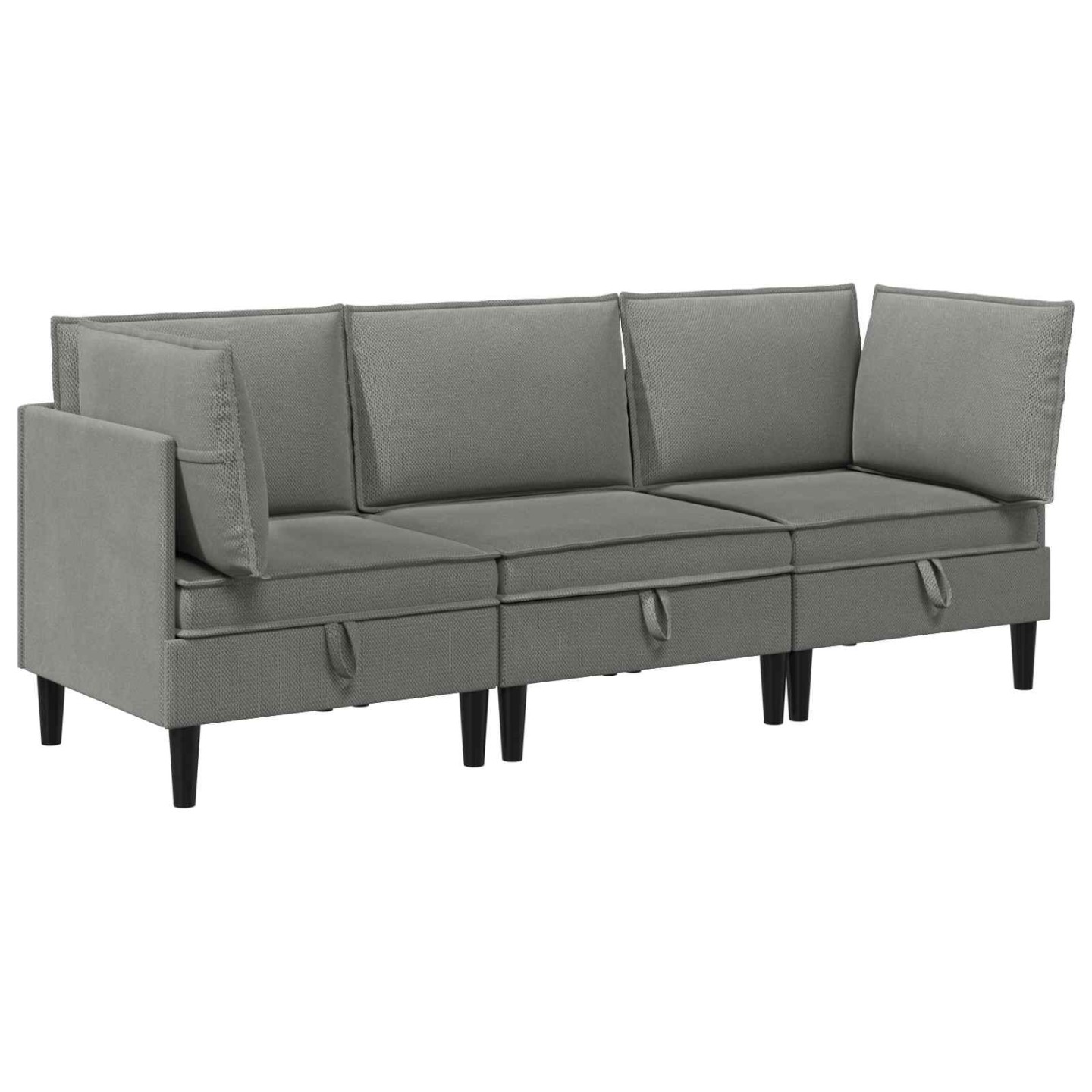 Ensemble de meubles pour le salon 3 pc 3 place Gris foncé