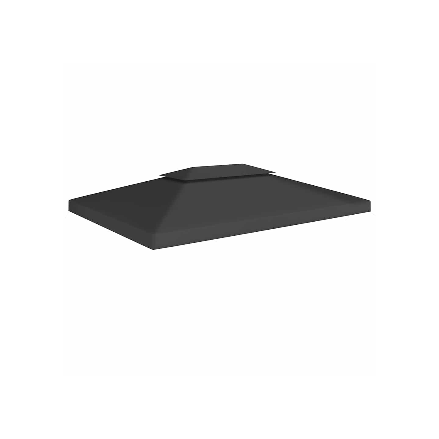 Toile de toit de belvédère 2 niveaux 310 g/m² 4x3 m Noir