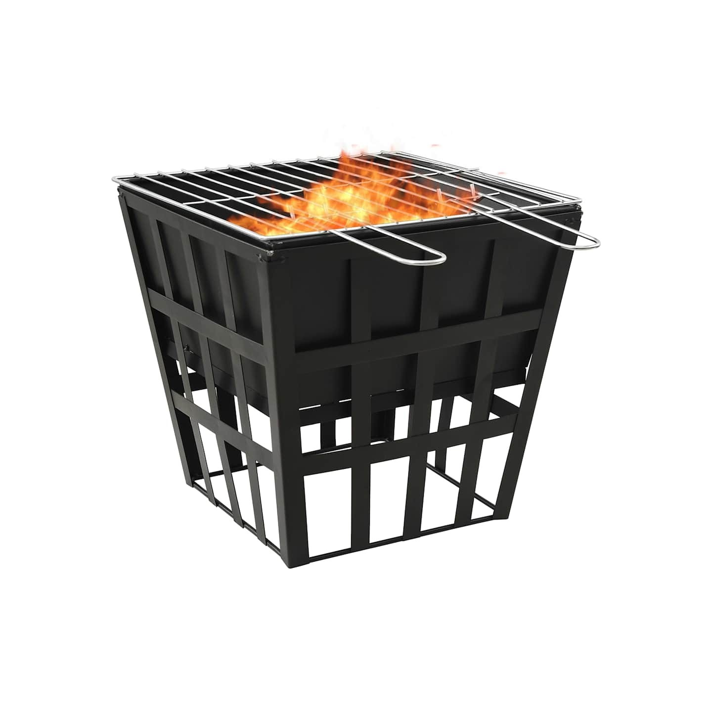 Foyer et barbecue 2 en 1 34x34x48 cm Acier