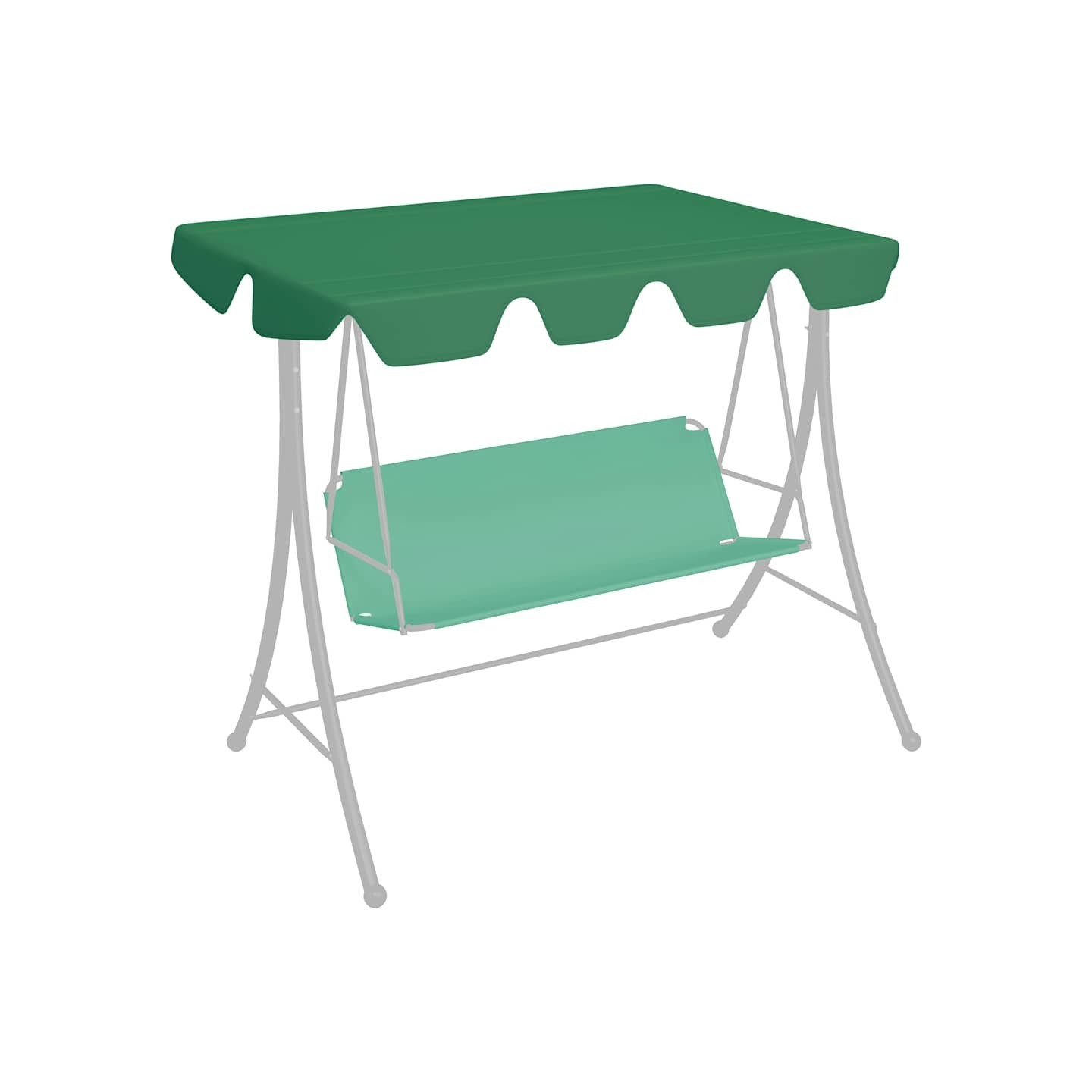 Toit de rechange de balançoire vert 150/130x105/70 cm