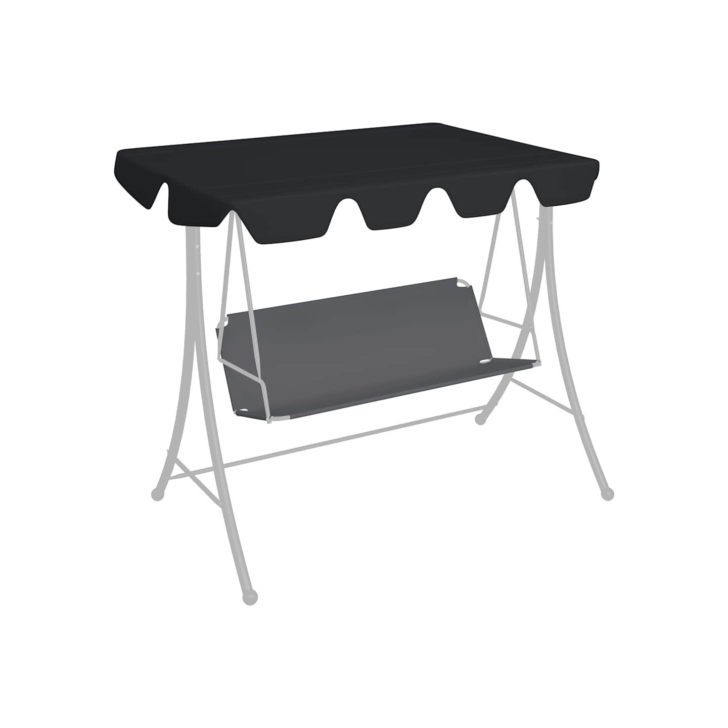 Toit de rechange de balançoire noir 150/130x105/70 cm