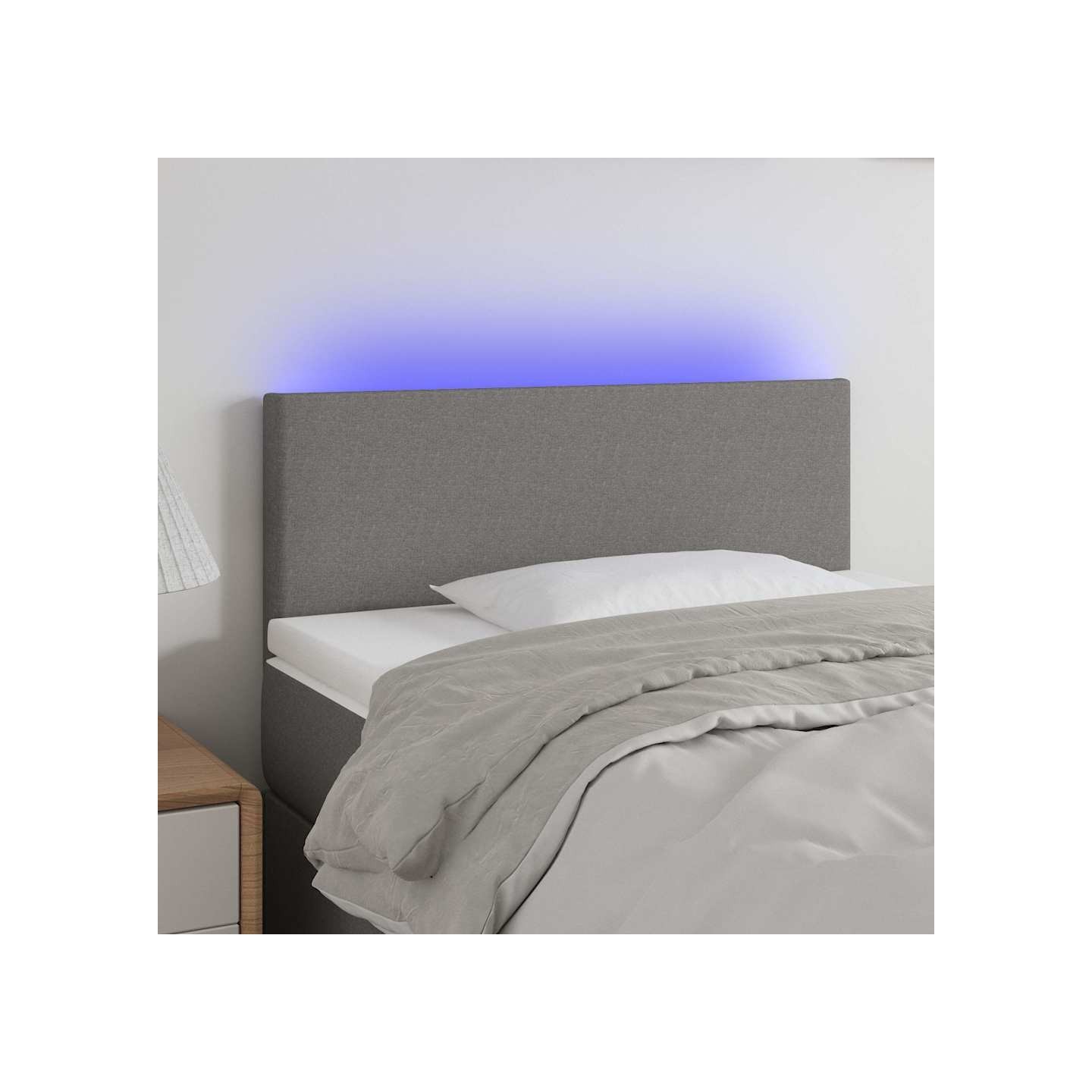 Tête de lit à LED Gris foncé 90x5x78/88 cm Tissu