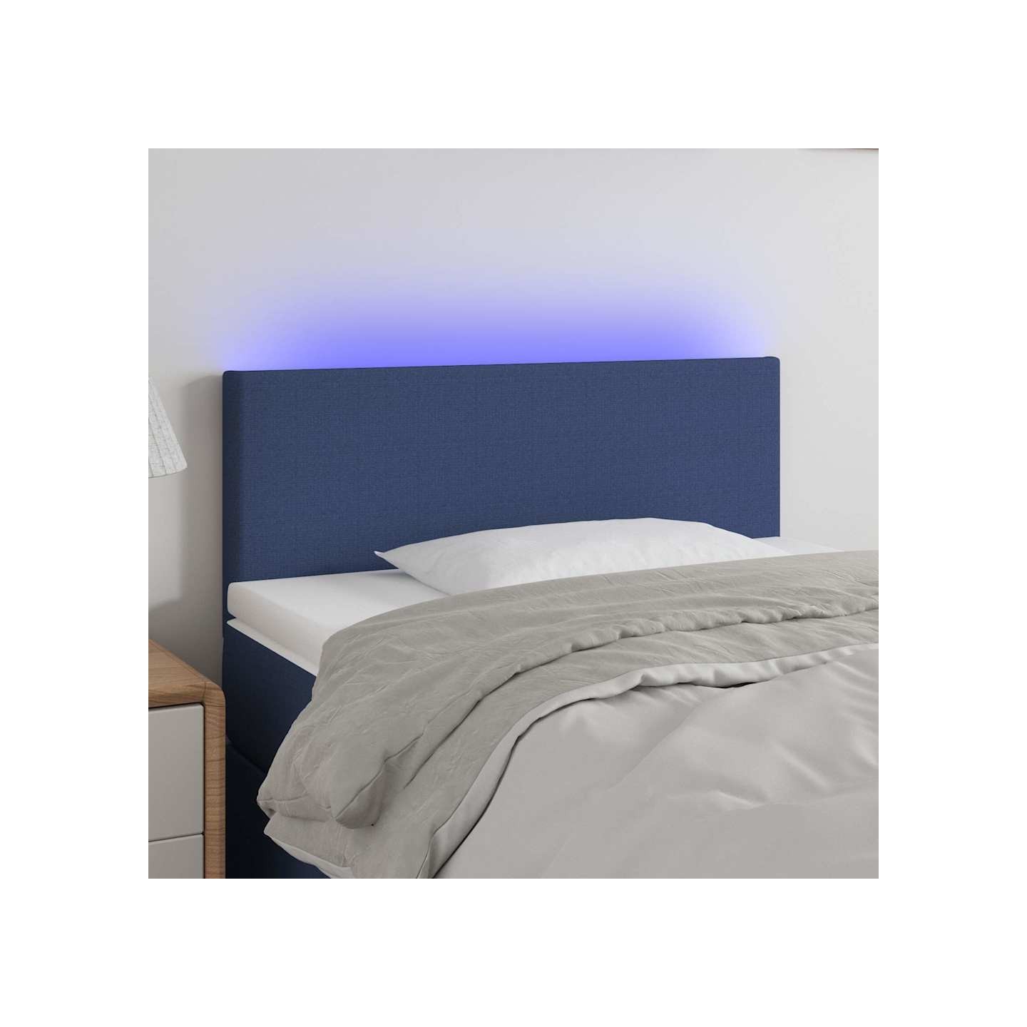 Tête de lit à LED Bleu 100x5x78/88 cm Tissu