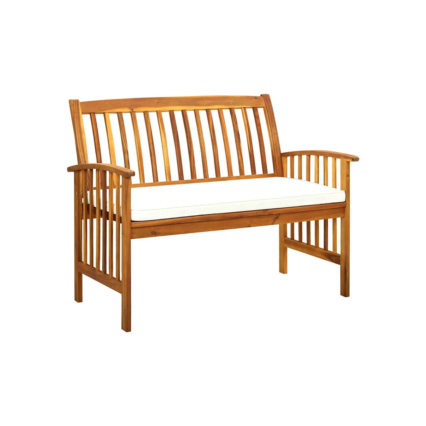 Banc de jardin avec coussin 119 cm Bois solide d'acacia