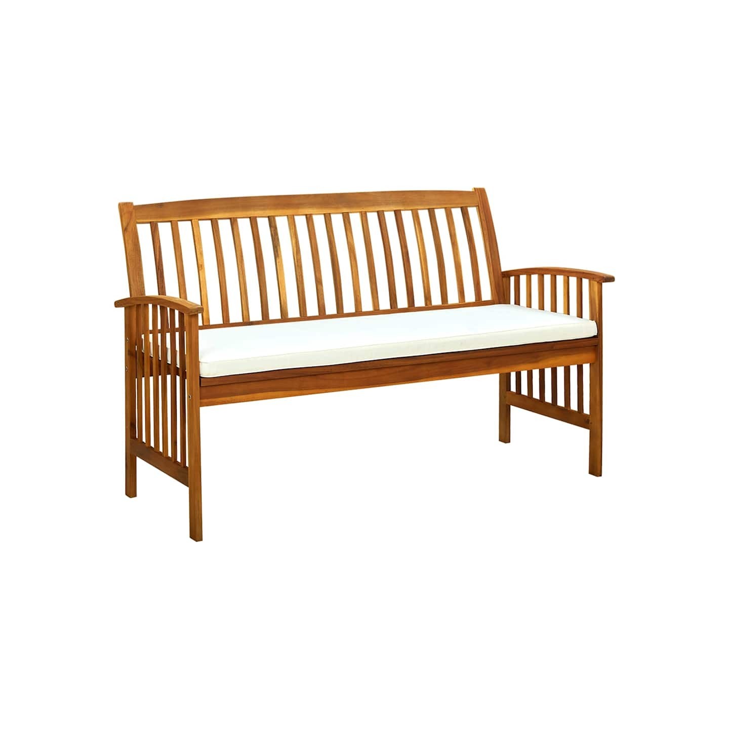 Banc de jardin avec coussin 147 cm Bois d'acacia massif