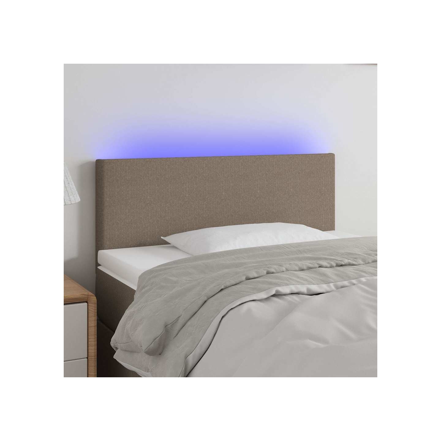 Tête de lit à LED Taupe 100x5x78/88 cm Tissu
