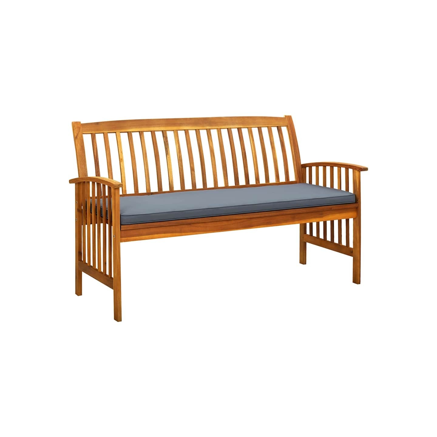 Banc de jardin avec coussin 147 cm Bois d'acacia massif