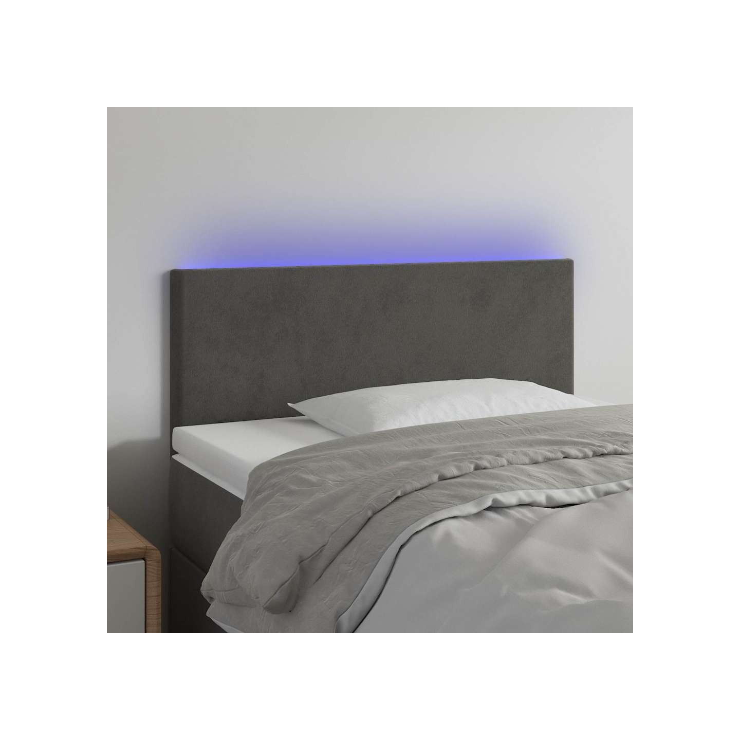 Tête de lit à LED Gris foncé 90x5x78/88 cm Velours