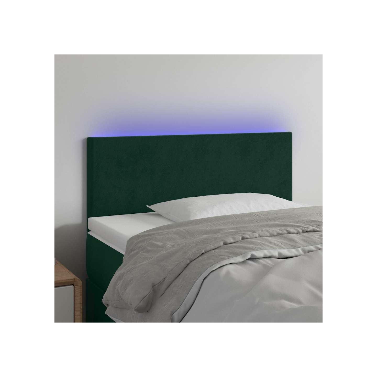 Tête de lit à LED Vert foncé 100x5x78/88 cm Velours