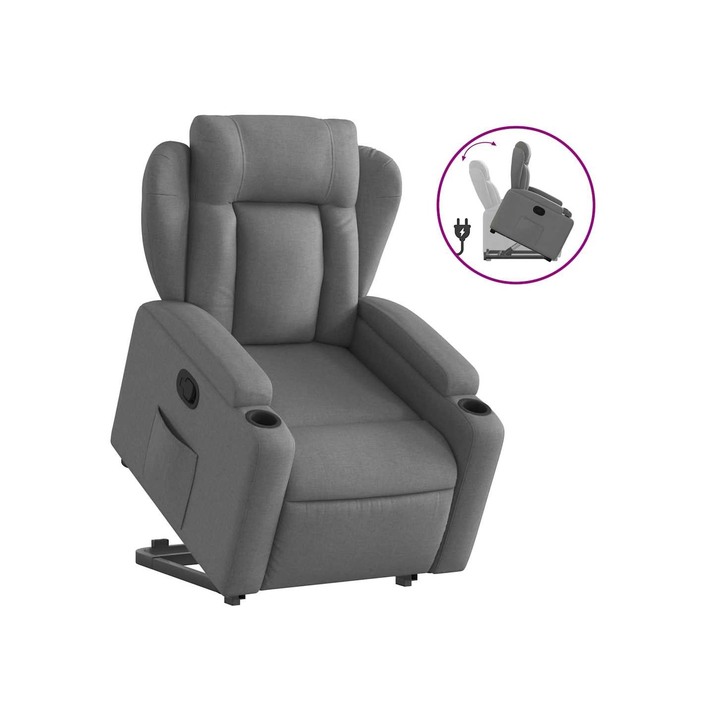 Fauteuil inclinable Gris foncé Tissu