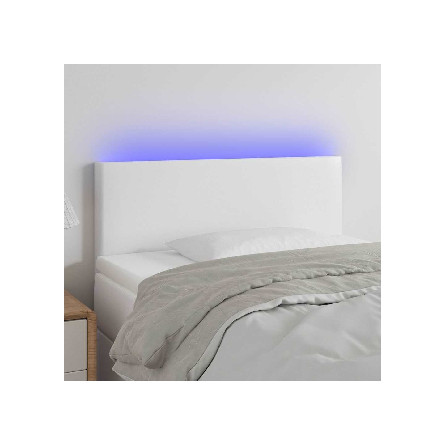 Tête de lit à LED Blanc 90x5x78/88 cm Similicuir