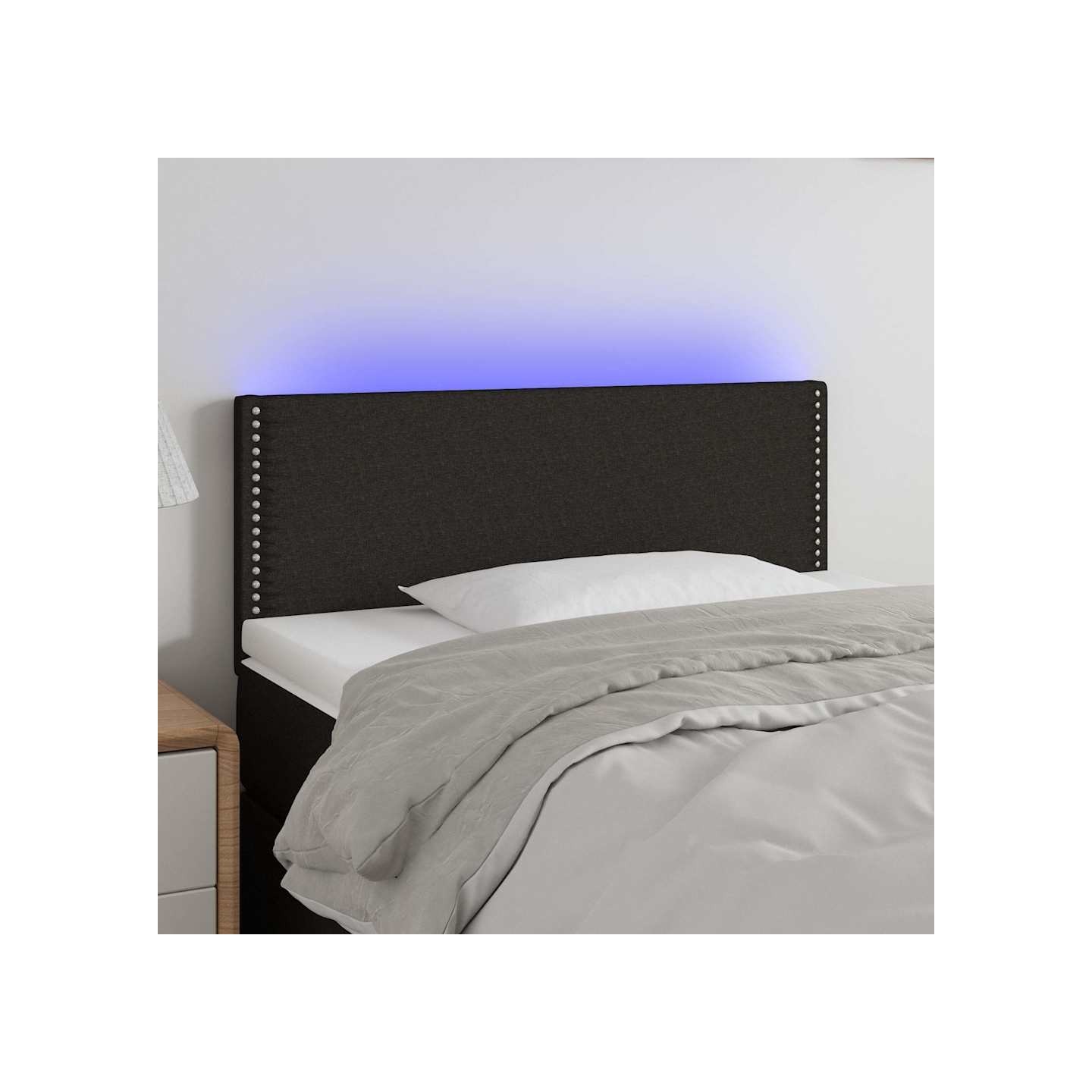 Tête de lit à LED Noir 90x5x78/88 cm Tissu