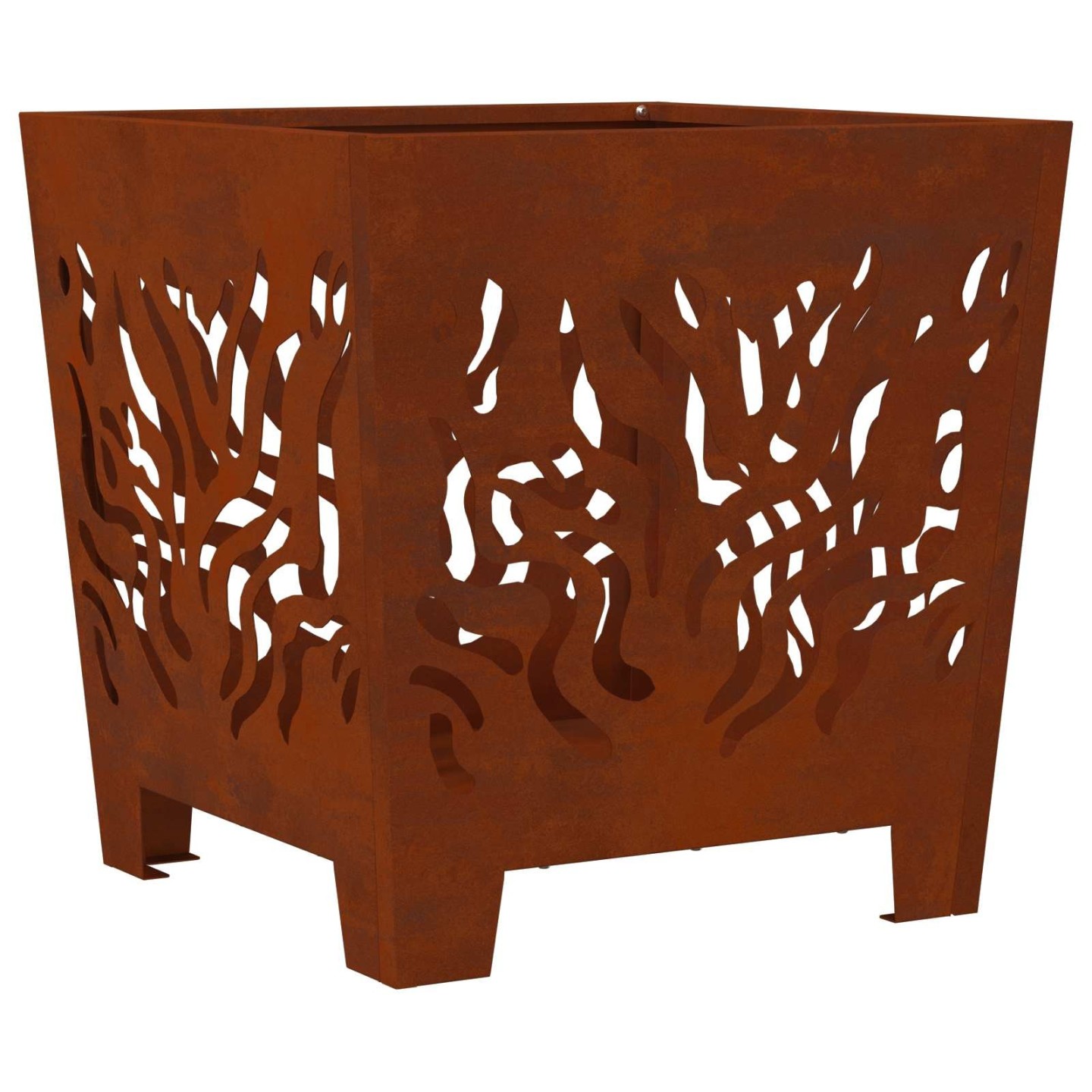 Braise Marron 40 x 40 x 40 cm Acier patiné
