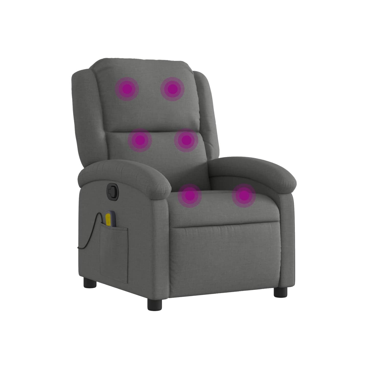 Fauteuil inclinable de massage en tissu gris foncé