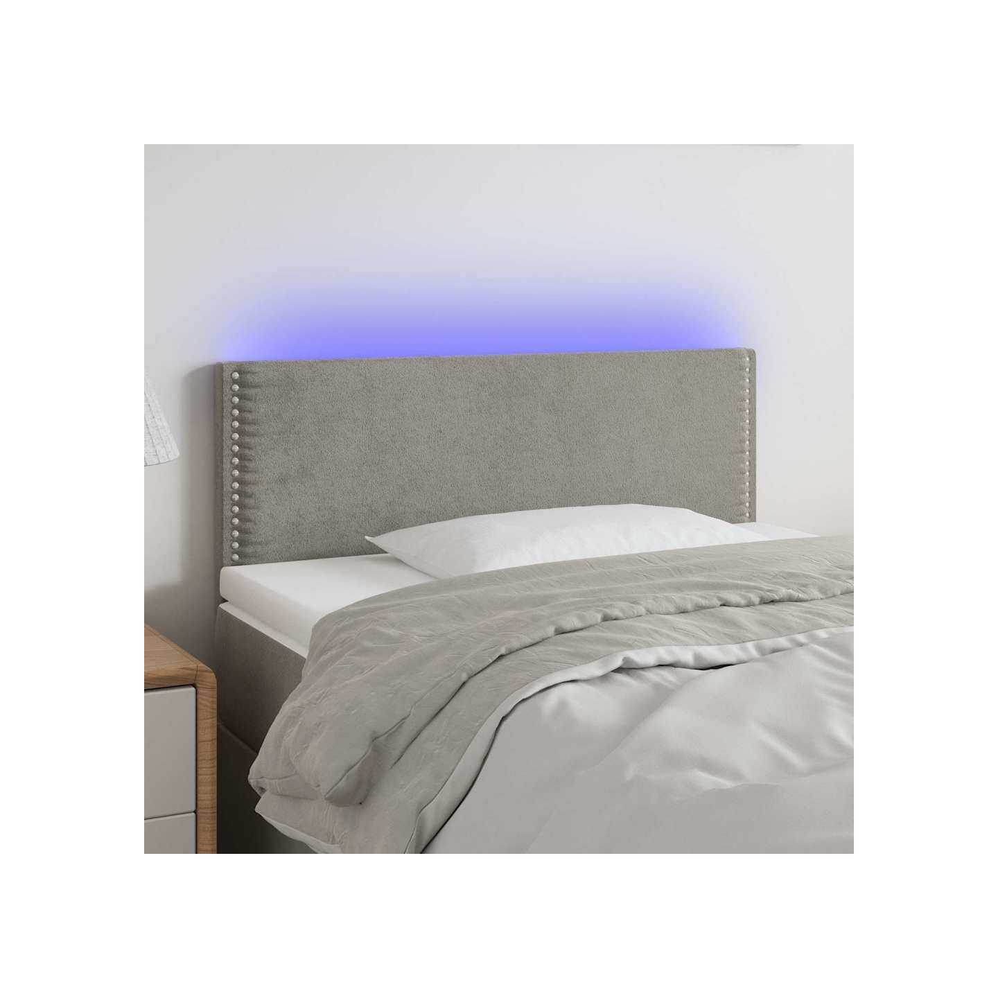 Tête de lit à LED Gris clair 80x5x78/88 cm Velours
