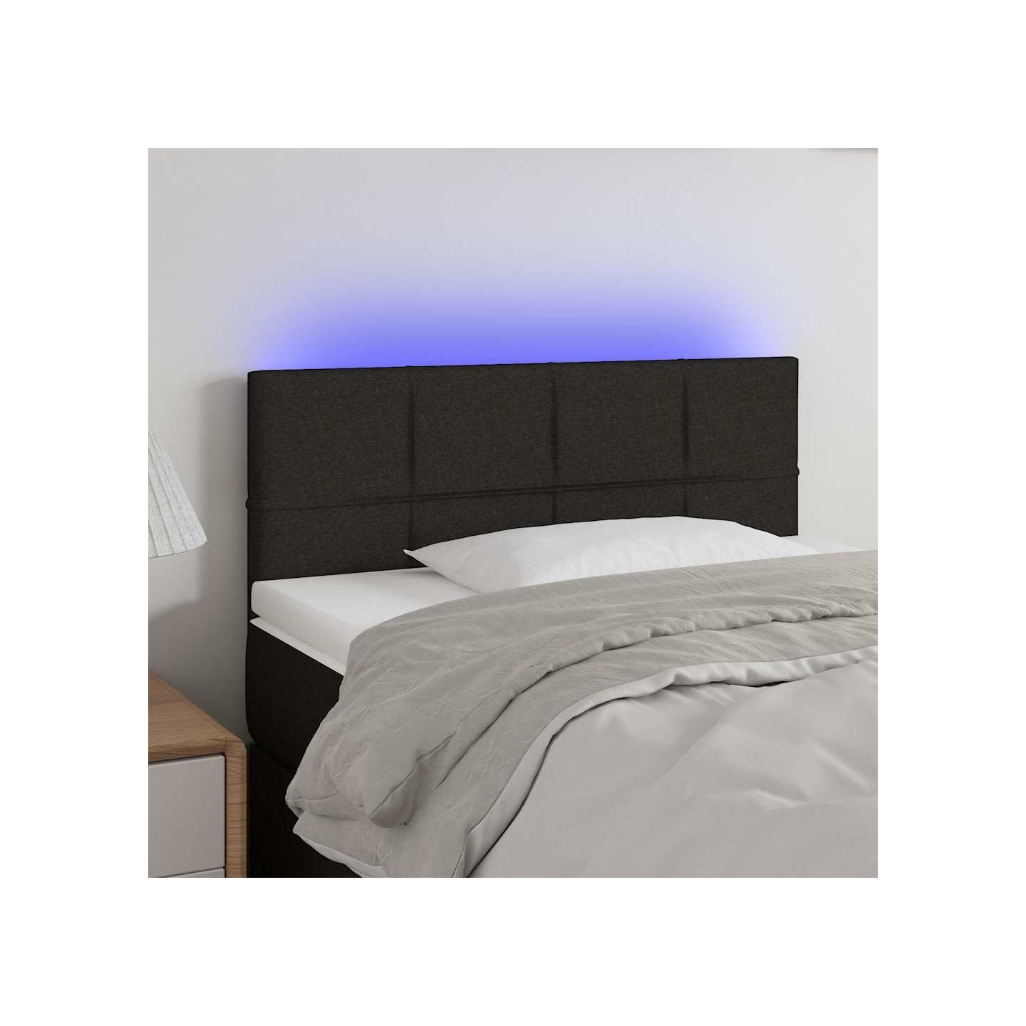 Tête de lit à LED Noir 90x5x78/88 cm Tissu