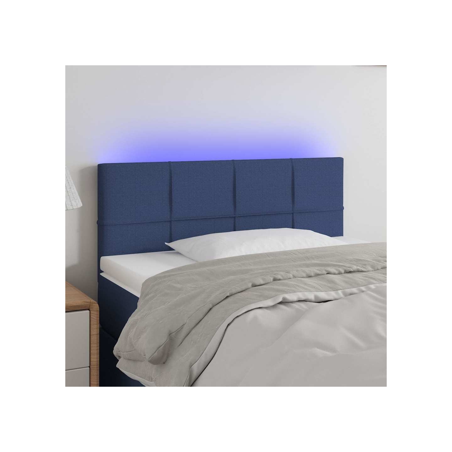 Tête de lit à LED Bleu 90x5x78/88 cm Tissu